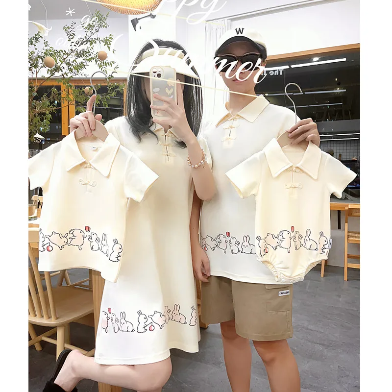 Summer Clothing Looks - 중국 부모 자녀 매칭 옷, 온
