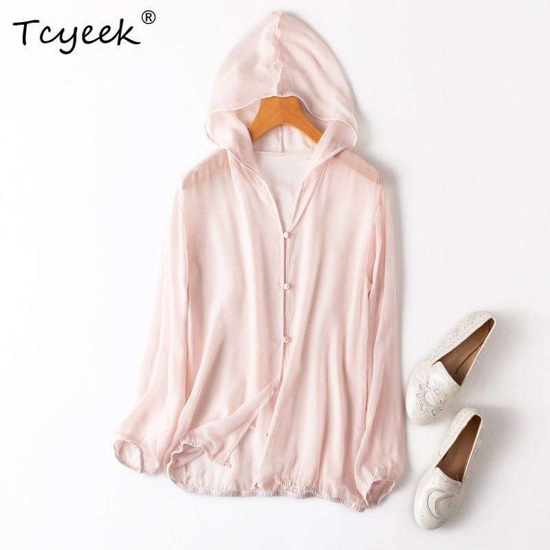 Summer Clothing - Tcyeek 100% 리얼 멀버리 실크 여성