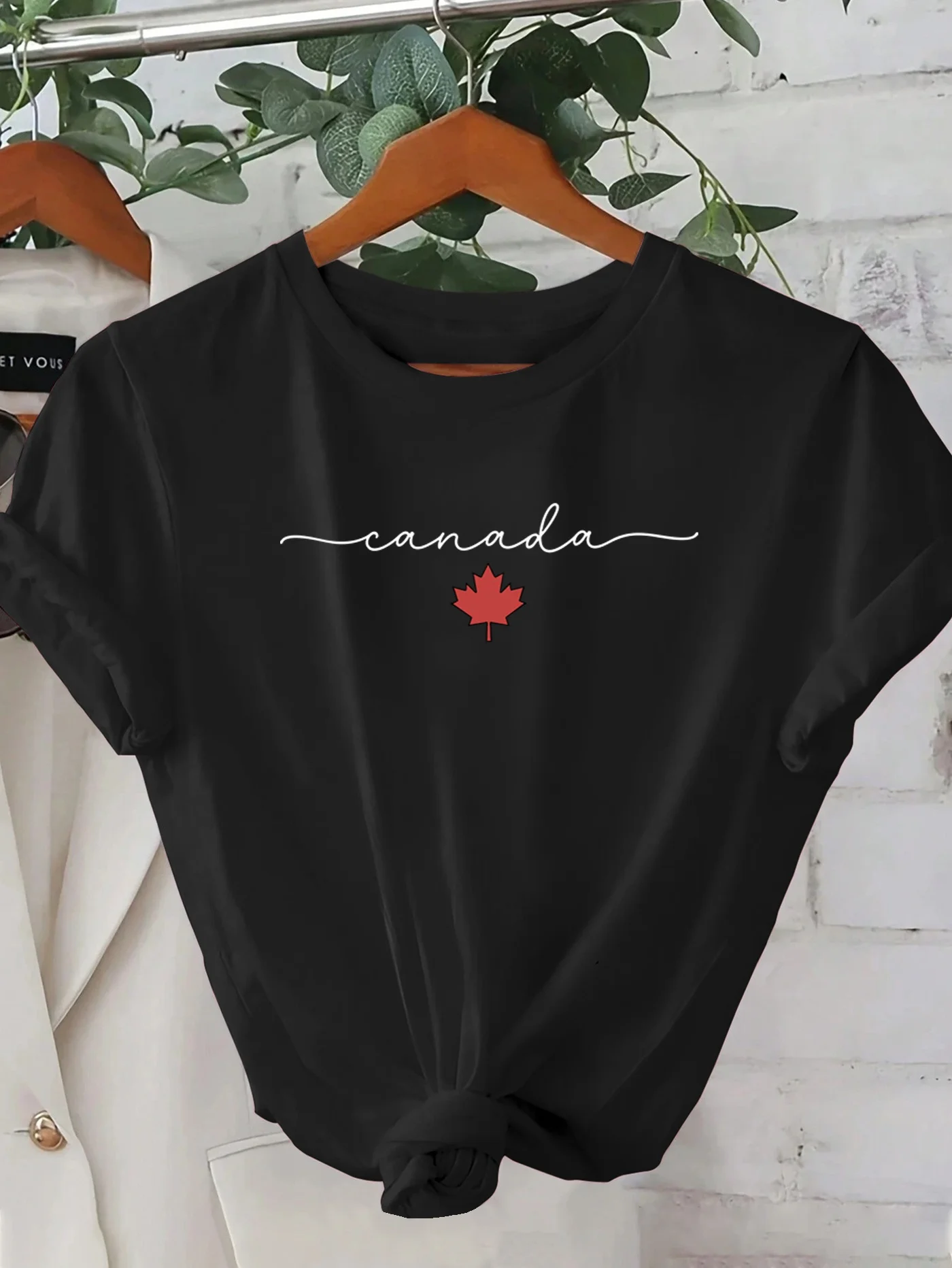 Summer Clothing Women Canada - 캐나다 메이플 리프 프린트 여성 티셔츠