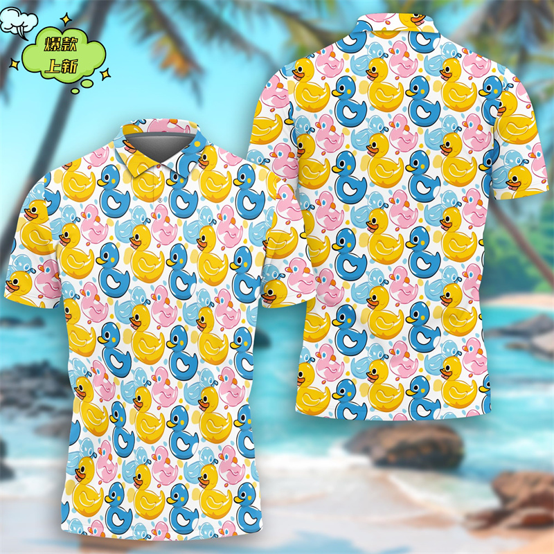 Summer Duck Clothing - 귀여운 노란색 오리 3D 인쇄 폴로