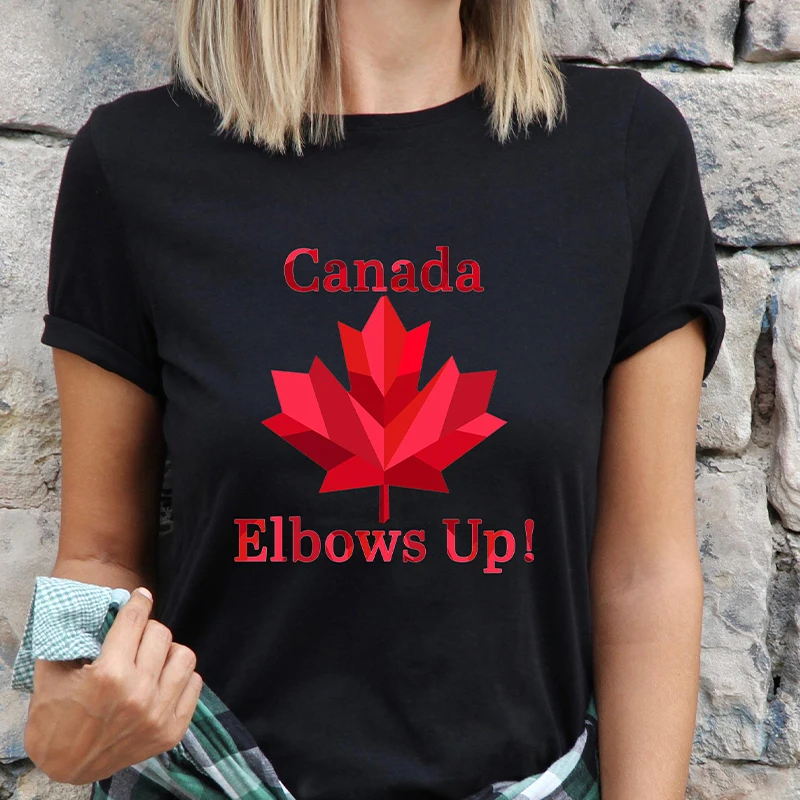Summer Clothing Women Canada - Elbows Up 캐나다 여성 티셔츠 재미