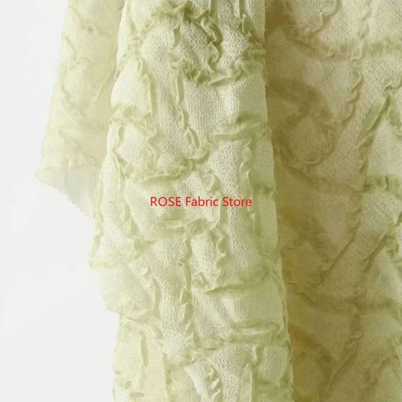 Soft Summer Yellow Clothing - 밝은 노란색 녹색 부드러운 경량 주름