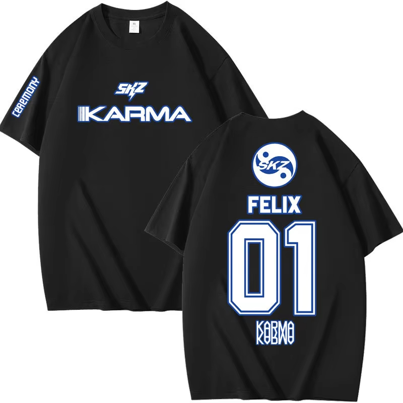 Summer Clothing Aesthetic - 인기있는 Kpop KARMA 반팔 티셔츠 여성