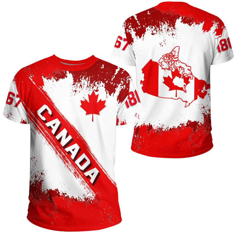 Summer Clothing Women Canada - 캐나다 데이 티셔츠 캐나다 국기 엠블럼
