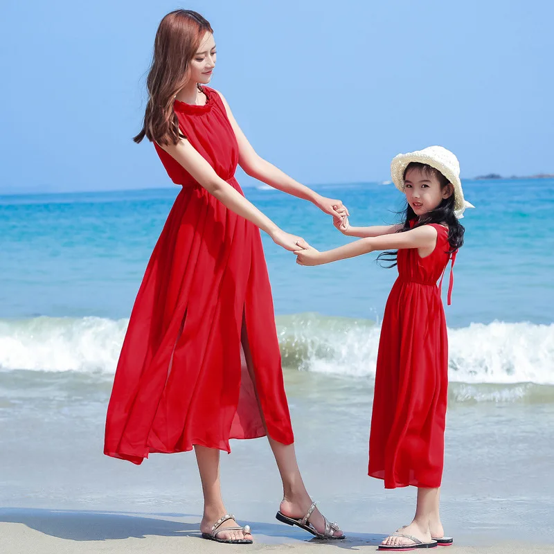 엄마와 소녀 아기 휴가 룩 드레스 어머니 딸 매칭 리조 - Summer Clothing Looks 리뷰 및 가격