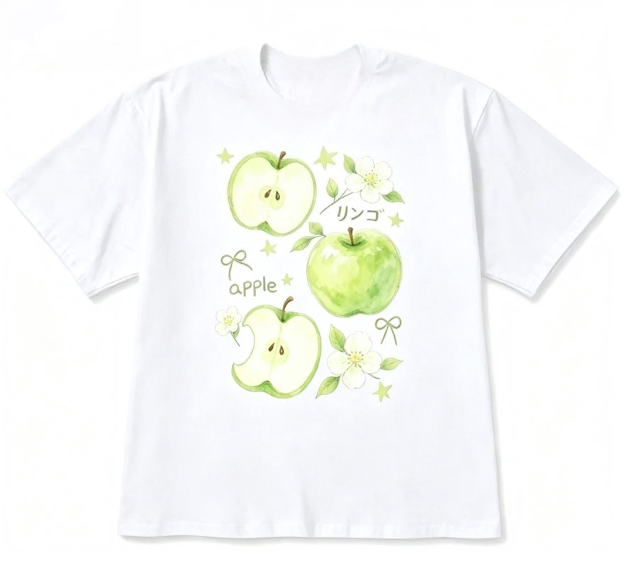 여성 의류 Y2k 애플 프린트 크루넥 여성스러운 의류  - Summer Clothing Reviews 리뷰 및 가격