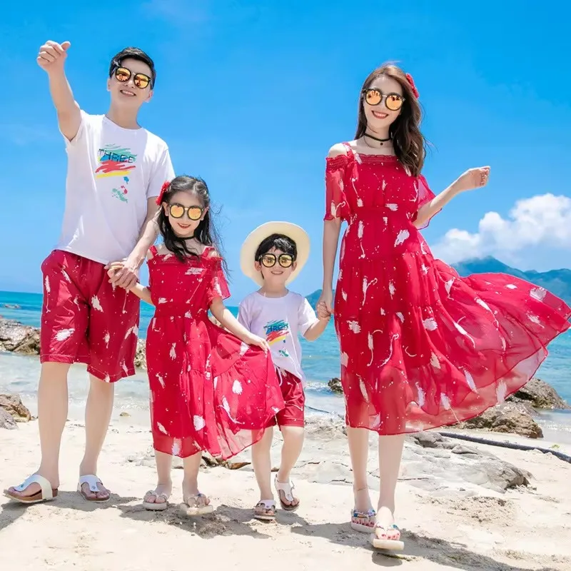 휴일 휴가 봐 가족 일치하는 의류 해변 딸과 엄마 드레 - Summer Clothing Looks 리뷰 및 가격