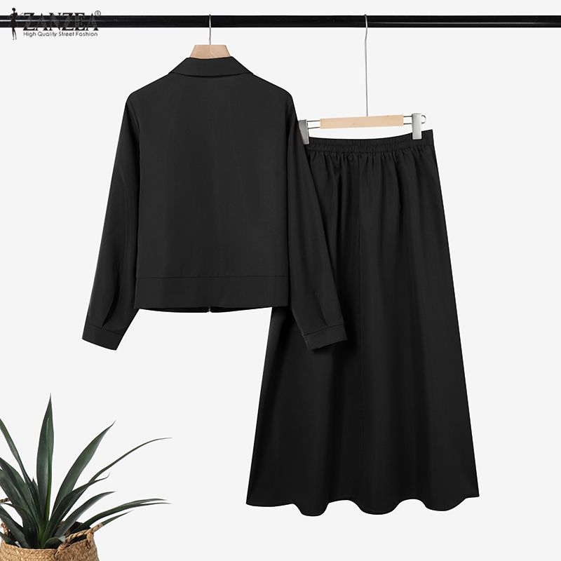 겸손한 패션 여성용 스커트 슈트 긴팔 재킷 & A라인  - Summer Clothing Hijab 리뷰 및 가격