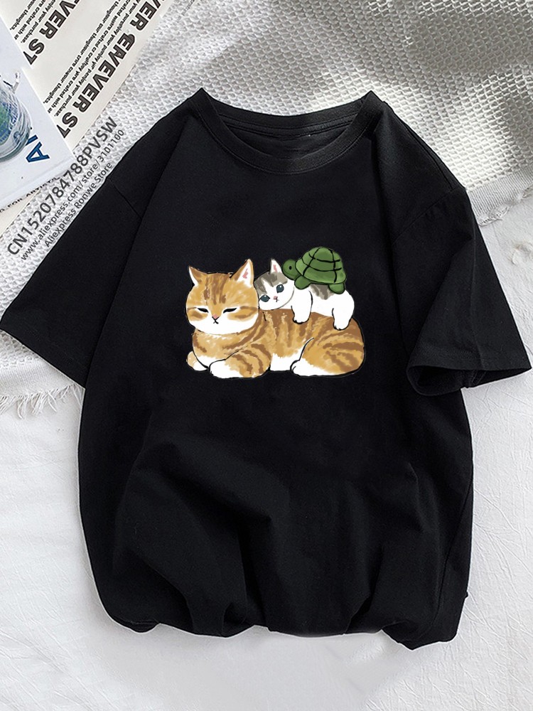 재미있는 오렌지 고양이 여름 여자 티셔츠, 동물 애완  - Summer Loving Clothing 리뷰 및 가격