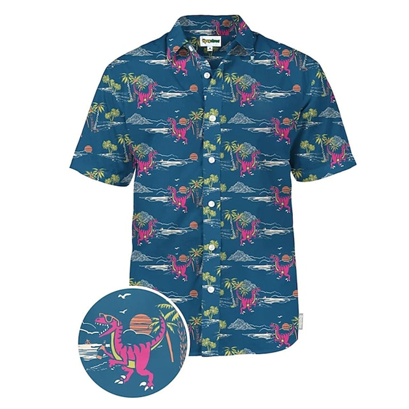 남성용 오리 3D 프린트 셔츠, 하와이안 셔츠, 반팔, - Summer Duck Clothing 리뷰 및 가격