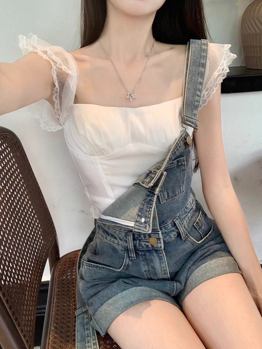 Rompers 여성 솔리드 멜빵 데님 휴가 달콤한 소녀 - Summer Loving Clothing 리뷰 및 가격