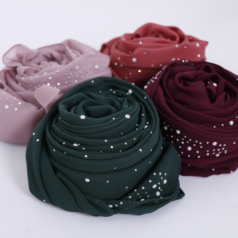새로운 일반 다이아몬드 비즈 버블 쉬폰 인스턴트 Hij - Summer Clothing Hijab 리뷰 및 가격