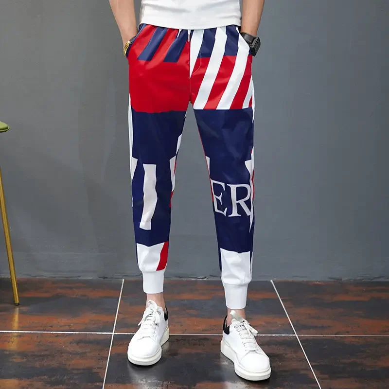 슬림 핏 폴리에스터 남성 캐주얼 바지 남성용 긴 바지  - Summer Clothing Aesthetic 리뷰 및 가격