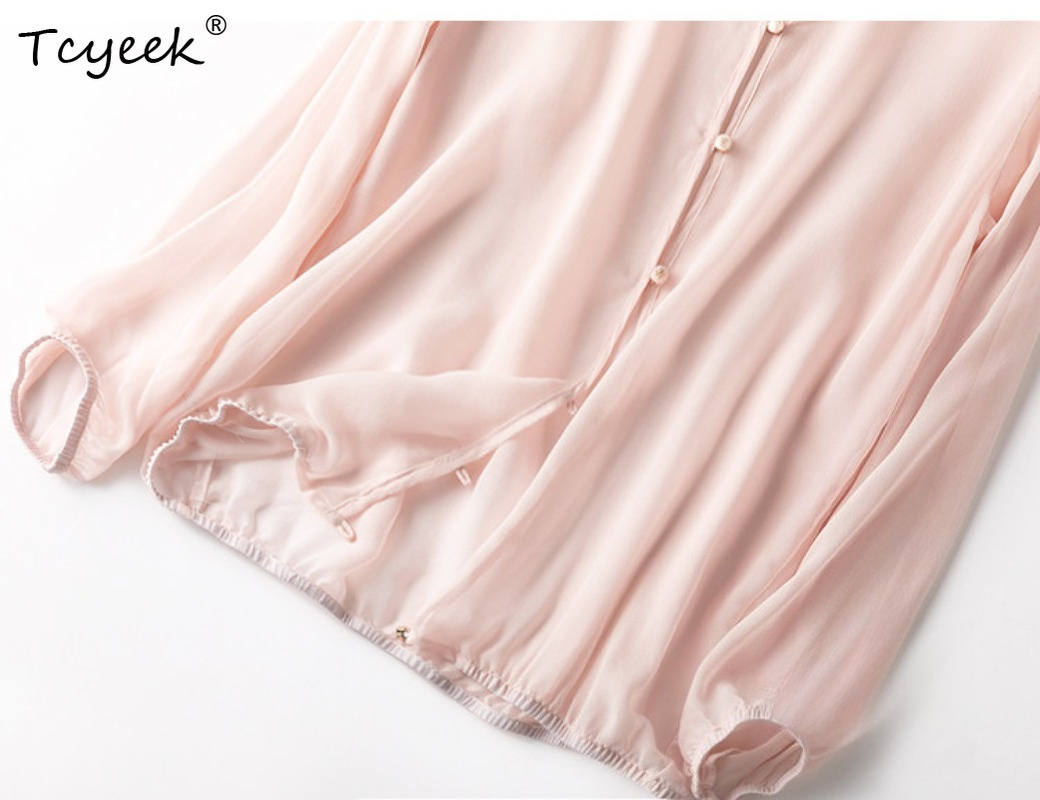 Tcyeek 100% 리얼 멀버리 실크 여성 탑 202 - Summer Clothing 리뷰 및 가격