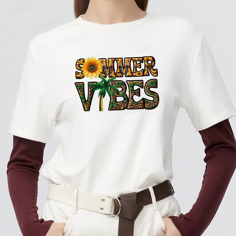 여름 Vibes 패치에 철 열전달 티셔츠 Parches - Summer Clothing Vibes 리뷰 및 가격