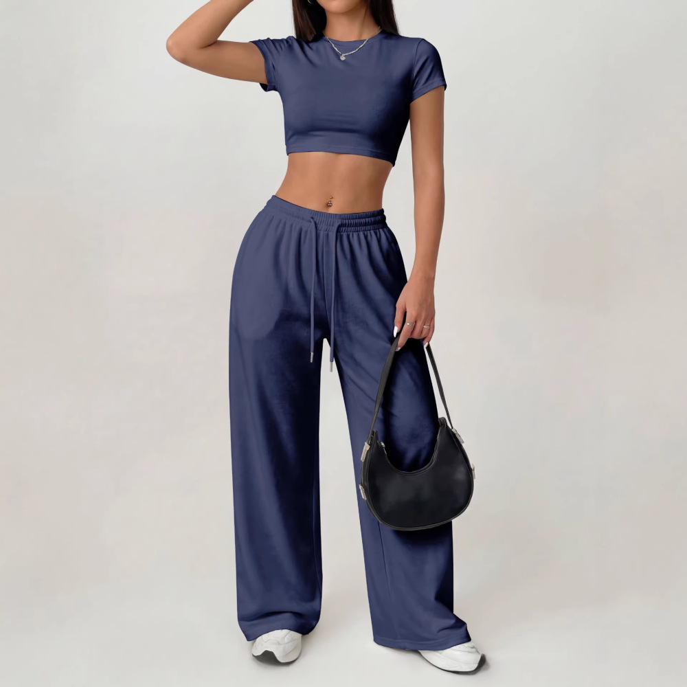 섹시한 여름 여성 의상 슬림핏 반소매 티셔츠 롱 팬츠  - Summer Clothing Aesthetic 리뷰 및 가격