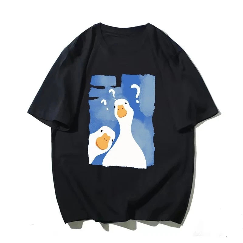 여자 티셔츠 재미 있은 두 혼란스러운 오리 인쇄 여름  - Summer Duck Clothing 리뷰 및 가격