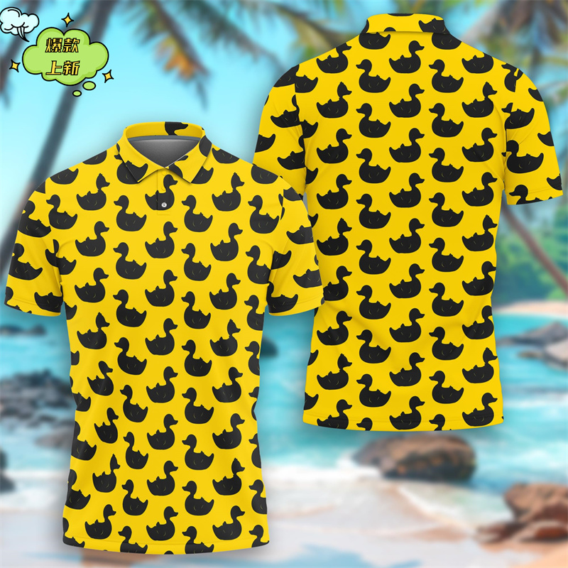 귀여운 노란색 오리 3D 인쇄 폴로 셔츠 재미 있은 고 - Summer Duck Clothing 리뷰 및 가격