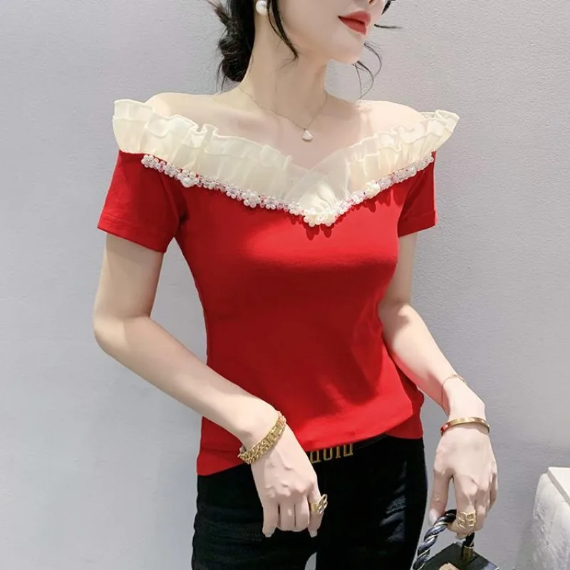 여름 복장 여성 탑 오프 숄더 T 셔츠 여성용 트렌드  - Summer Clothing Reviews 리뷰 및 가격