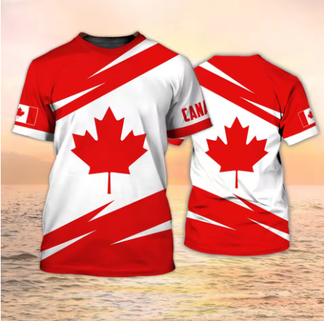 캐나다 티셔츠 캐나다 국기 엠블럼 메이플 리프 3D 프 - Summer Clothing Women Canada 리뷰 및 가격