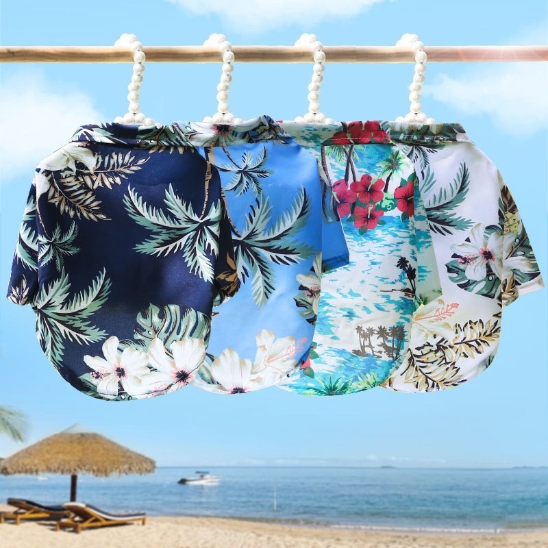 하와이 스타일 애완견 옷 여름 샌드비치 강아지 셔츠 소 - Summer Clothing In French 리뷰 및 가격