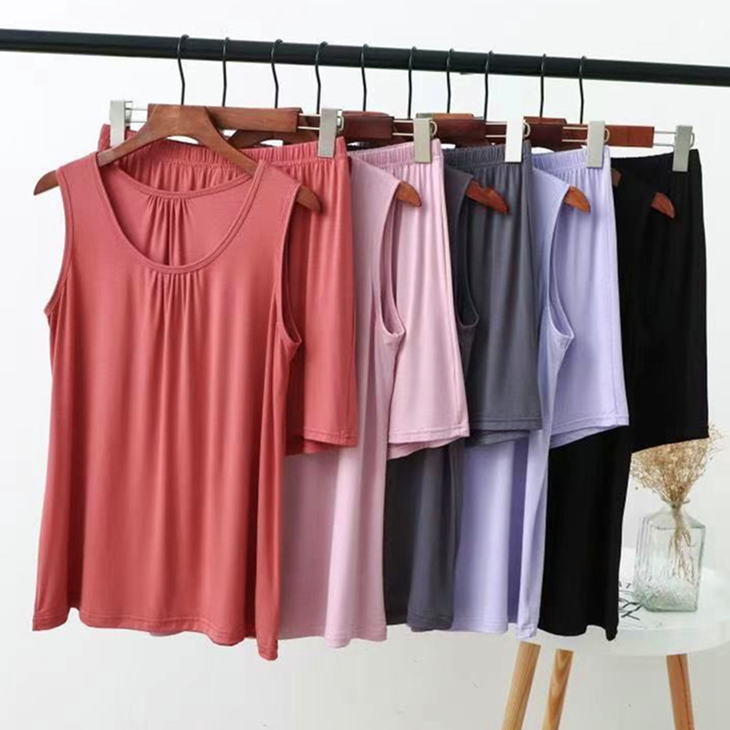 Fdfklak XL-6XL 여성 잠옷 세트, 민소매 상 - Xl Summer Clothing 리뷰 및 가격