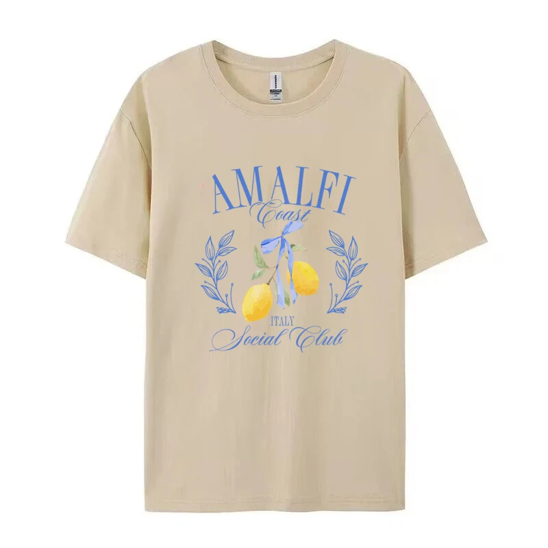 레몬 프린트 티셔츠 반팔 크루넥 캐주얼 탑 여름 및 봄 - Summer Clothing Aesthetic 리뷰 및 가격