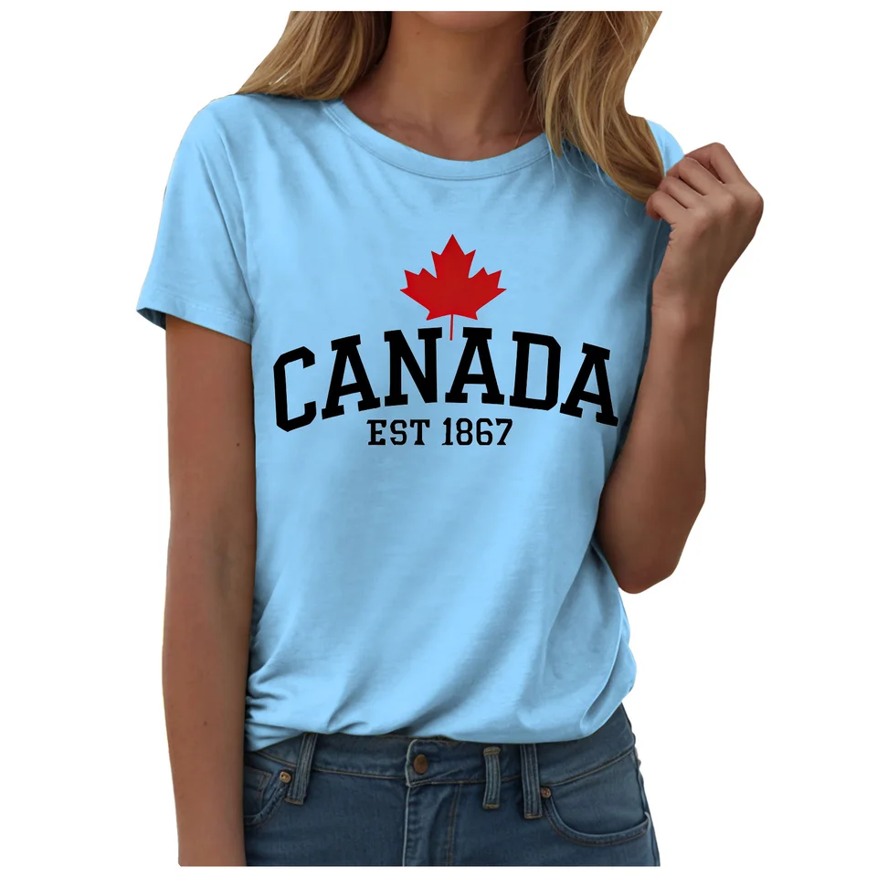 메이플 리프 플래그 티셔츠 여성 의류 캐나다 국기 그래 - Summer Clothing Women Canada 리뷰 및 가격