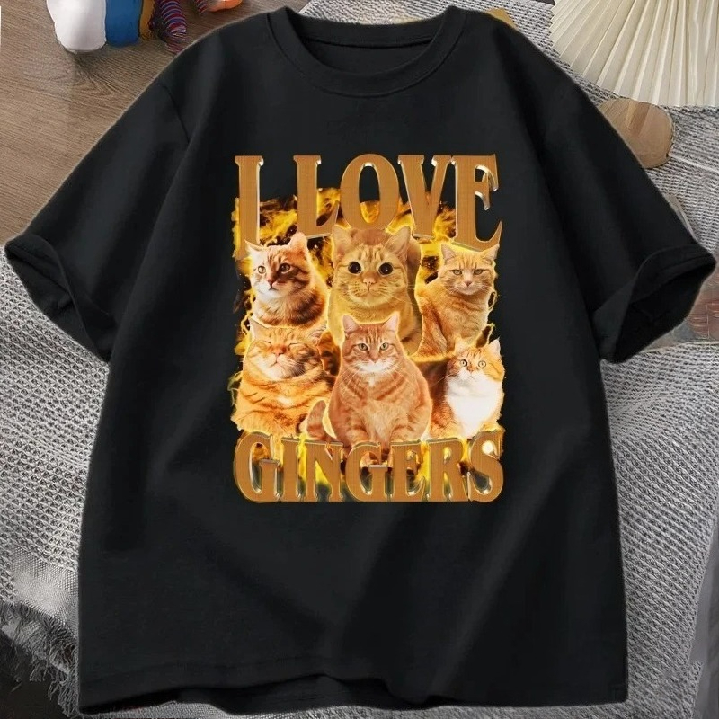 I Love Ginger 티셔츠 재미있는 오렌지 고양이 - Summer Loving Clothing 리뷰 및 가격