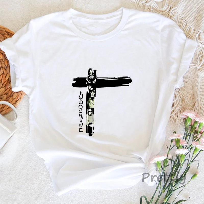 인도 차이나 팝 록 티셔츠 뉴 웨이브 프렌치 밴드 여성 - Summer Clothing In French 리뷰 및 가격