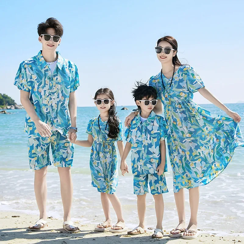 아버지 아들 셔츠 세트옷 여름 휴가룩 가족 의류 엄마  - Summer Clothing Looks 리뷰 및 가격
