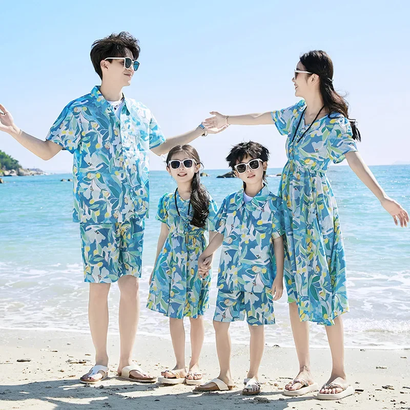 아버지 아들 셔츠 세트옷 여름 휴가룩 가족 의류 엄마  - Summer Clothing Looks 리뷰 및 가격