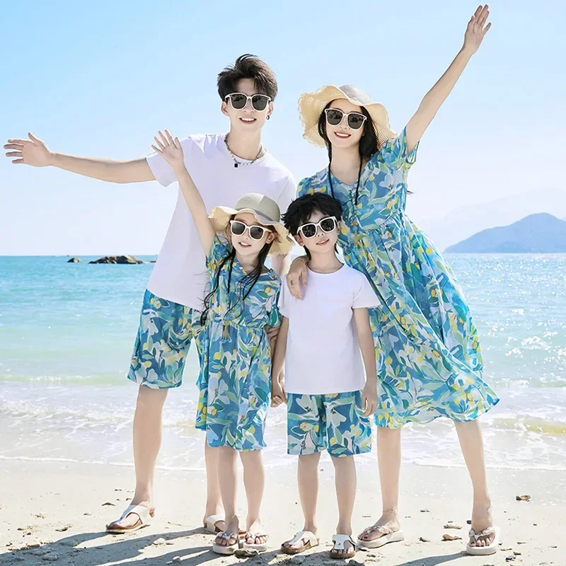 아버지 아들 셔츠 세트옷 여름 휴가룩 가족 의류 엄마  - Summer Clothing Looks 리뷰 및 가격