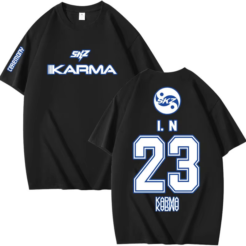 인기있는 Kpop KARMA 반팔 티셔츠 여성 남성 하 - Summer Clothing Aesthetic 리뷰 및 가격