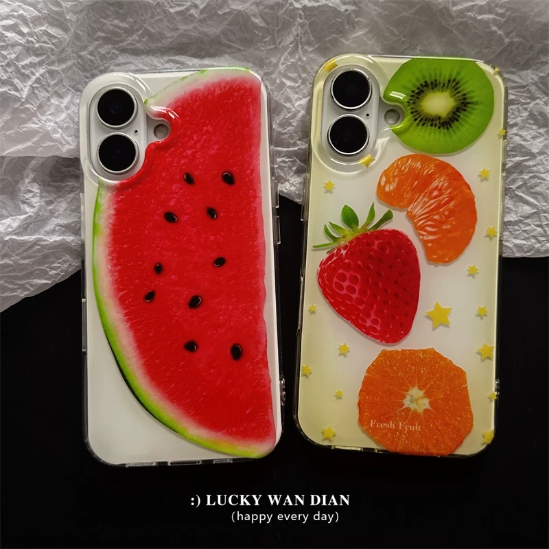 여름 풀스크린 과일 딸기 키위 오렌지 수박 폰 케이스  - Summer Closet 리뷰 및 가격