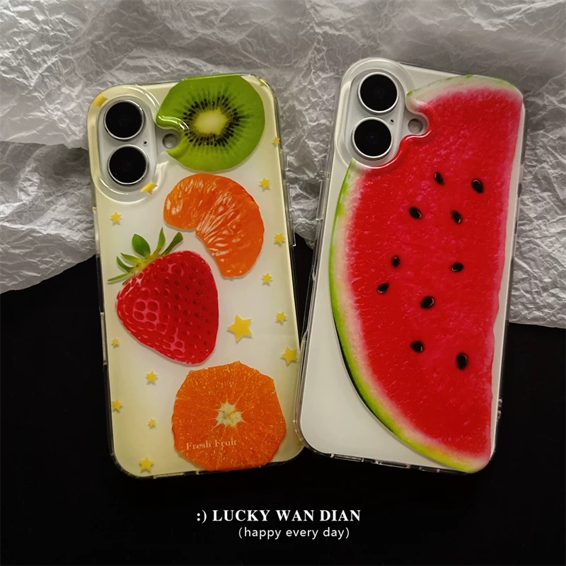여름 풀스크린 과일 딸기 키위 오렌지 수박 폰 케이스  - Summer Closet 리뷰 및 가격
