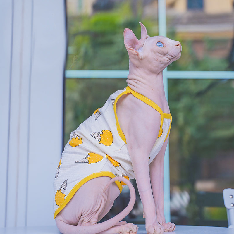 Sphynx 고양이 의류 스핑크스 코튼 조끼, 부드럽고 - Soft Summer Yellow Clothing 리뷰 및 가격